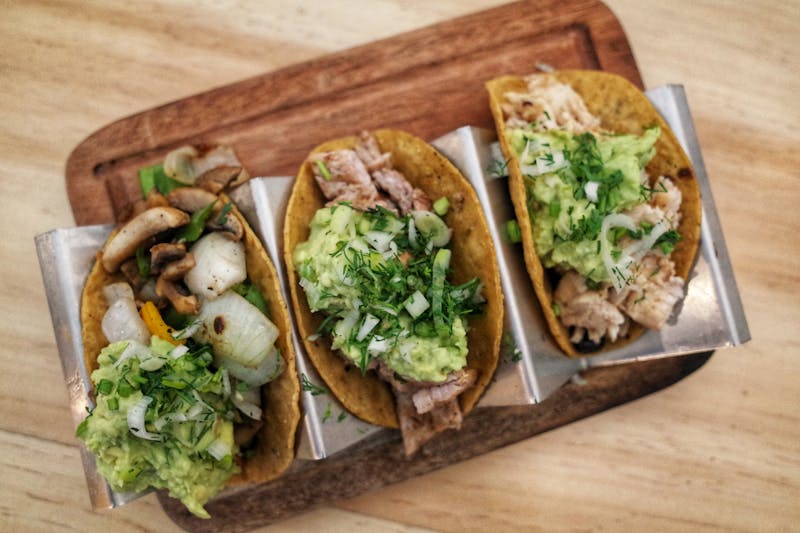 Street Chicken Tacos with cilantro and onion